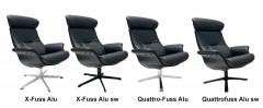 TIMEOUT LARGE Sessel EICHE SW / Leder SORRENTO Black 2554-89