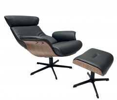 TIMEOUT LARGE XL Sessel Walnuss / FANTASY Black