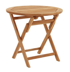TURIN Esstisch, Teak natur, faltbar, D.80cm